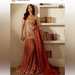 NWT Zainab Zulfiqar Zora Rust Pakistani Formal Viral